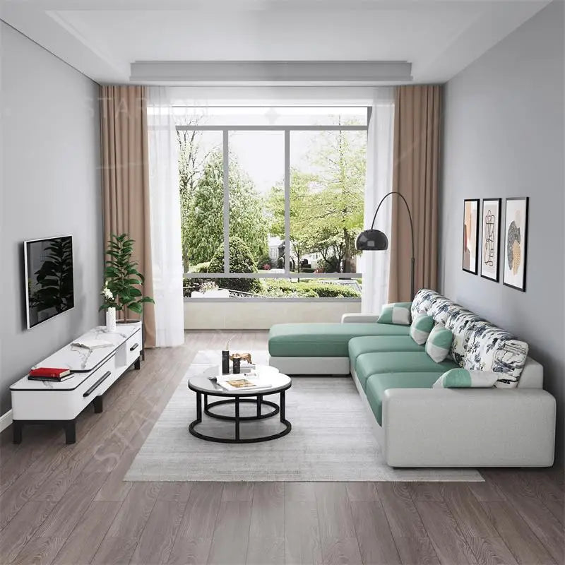 Sofa Small Cheap Couch Living Room Modern L Shape Sofa Set Furniture 3 Seater Simple Design Sofa for Home