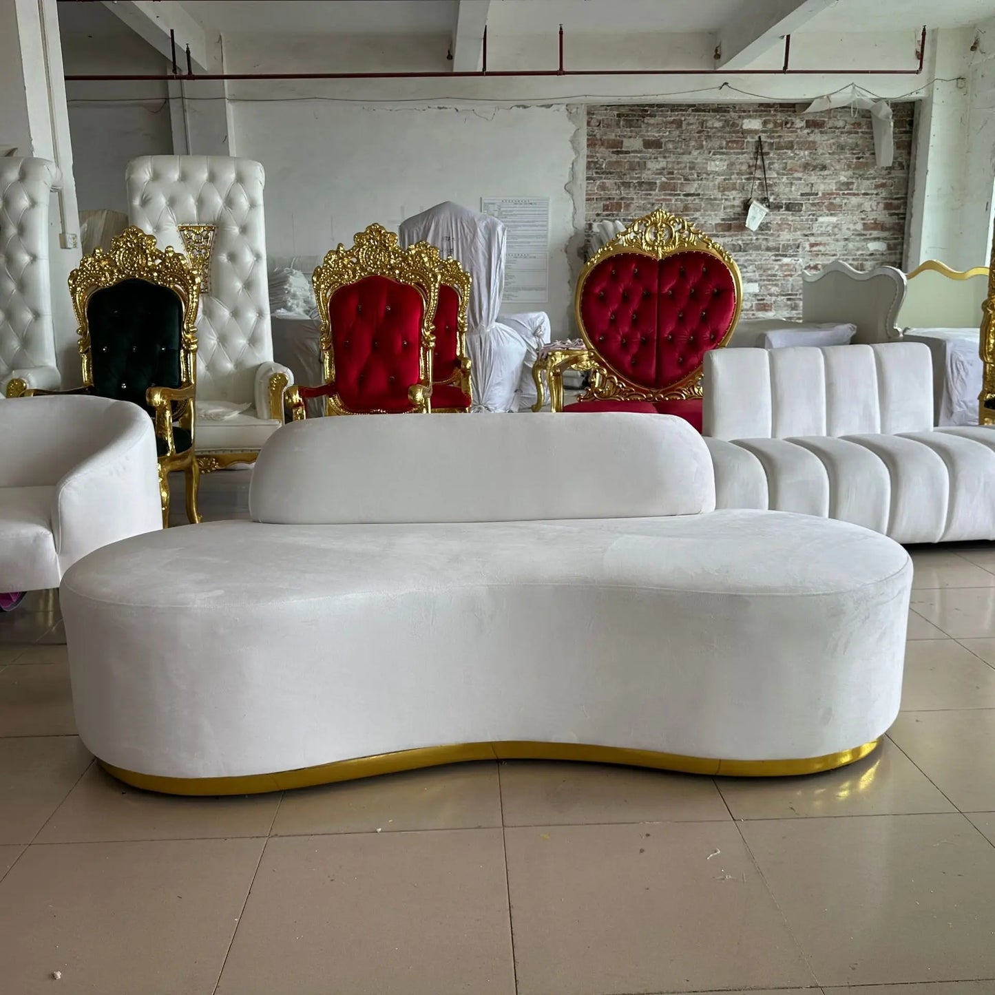 Manufacturer customizes special-shaped fabric sofa office reception sofa living room light luxury wedding sofa