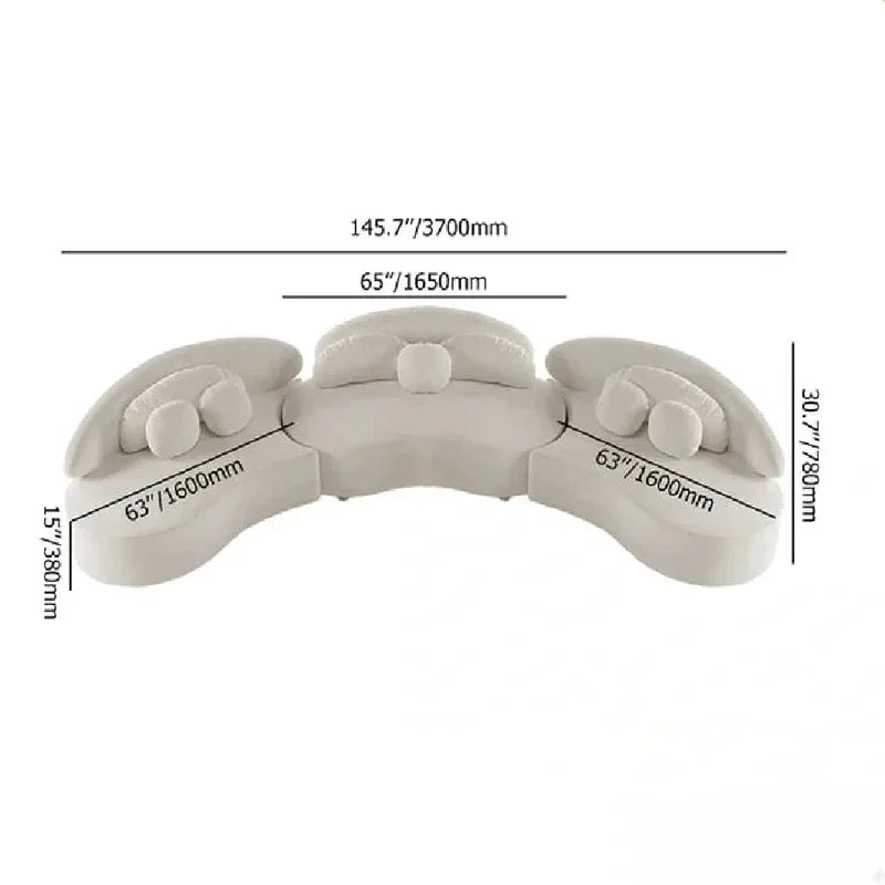 2003    Nordic light luxury curved sofa designer living room fabric sofa creative combination