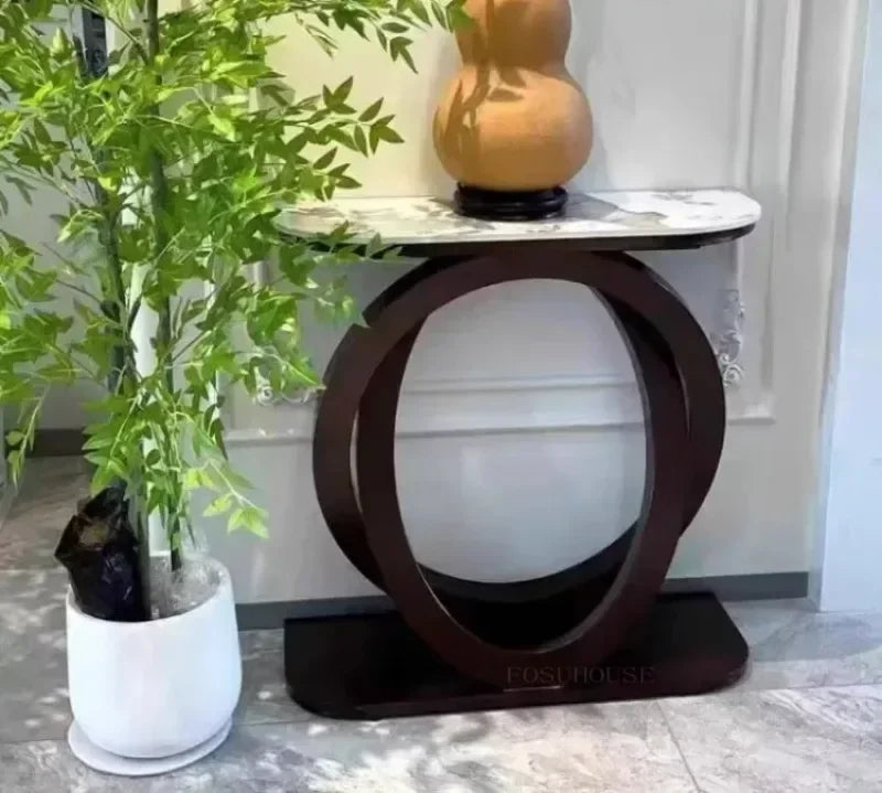 Luxury Iron Console Table Italian Semi-circular Entrance Cabinet Tables Home Furniture Creative Corridor Entryway Table
