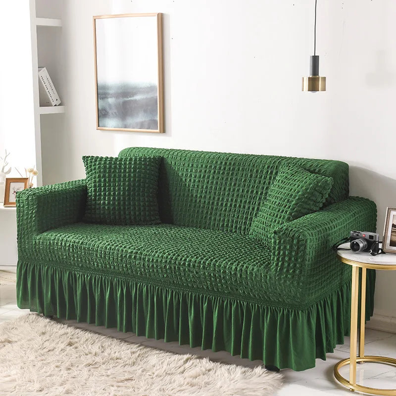 Fabric Skirt 2/3 Seater Sofa Cover 140-230cm Full Package Single Universal Elastic Sofa Slipcovers American Rustic Four Seasons