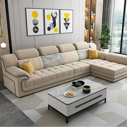 Designer Beige European Sofas Waterproof Design Luxury Modular Lazy Sofas Lounges Salon Lazy Divano Letto Living Room Furniture