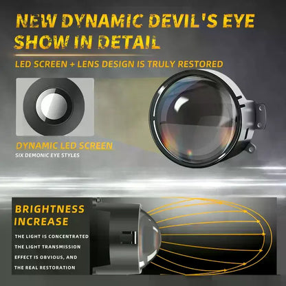 Car Devil Eye LED Headlight 6 Low Light Modes Control The Atmosphere In The Car Universal Motorcycle Lens Headlight