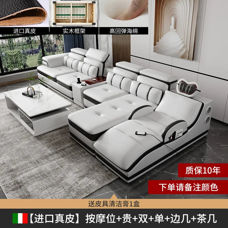 PatioLix Massage Minimalist Sofas Modern Leather Sectional Designer Sofas Lazy Luxury Cadeiras Para Sala De Estar Living Room Furniture