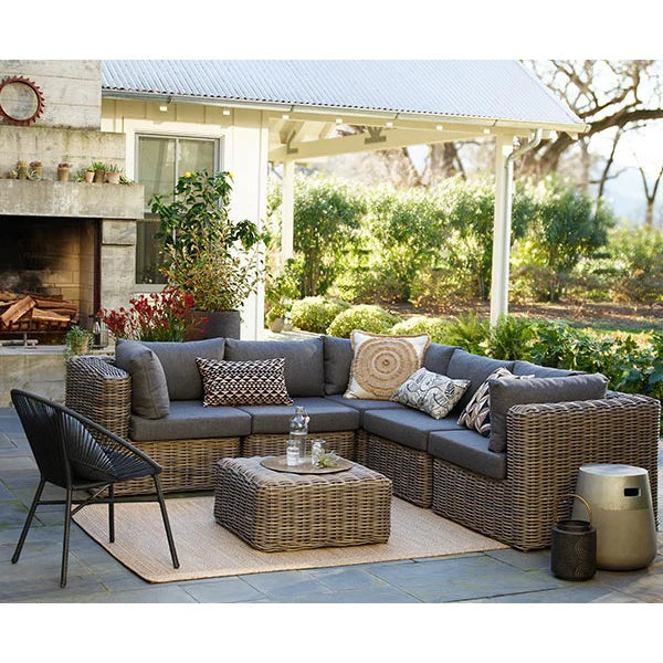 Rattan Furniture Modern Style L Shape Patio Outdoor Sofa Garden Rattan Wicker Furniture Lounge Sets