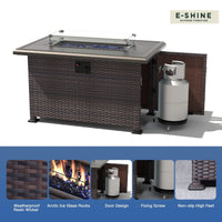 Modern Patio Rattan Sofa Set PE Wicker Sectional Sofa Set High Quality Rattan Outdoor Furniture Set with Fire Pit