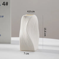 Modern Style Vase Room Decoration Plastic Flower Vase Wihte Black Flower Bottle Aesthetic Floral Arrangement Display Vase