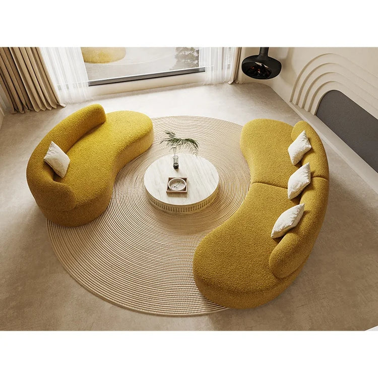 White Cloud Extendable U-Shaped Modular Sofa Set Home Embroidered Textile Fabric Corner Living Room Couch