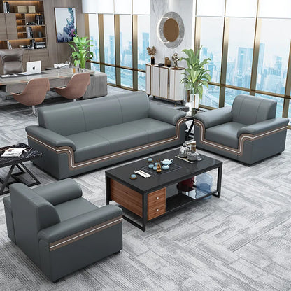 Simple Business Office Sofa Set Coffee Table Modern Luxury Reception Furniture for Three-Person Meetings Meeting Room Furniture