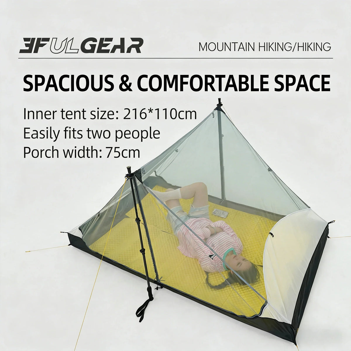 LanShan 2 3F UL GEAR 2 Person 1 Person Outdoor Ultralight Camping Tent 3 Season 4 Season Professional 15D Silnylon Rodless Tent