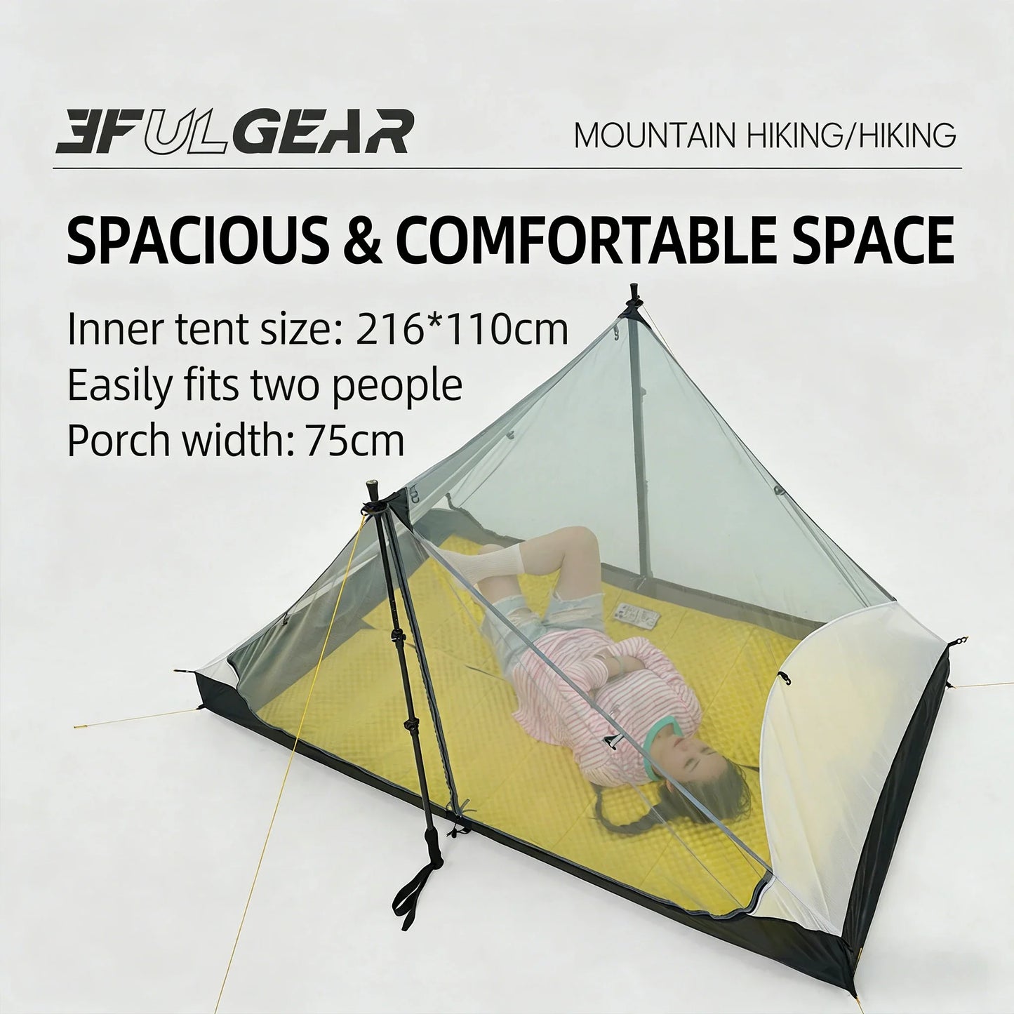 LanShan 2 3F UL GEAR 2 Person 1 Person Outdoor Ultralight Camping Tent 3 Season 4 Season Professional 15D Silnylon Rodless Tent