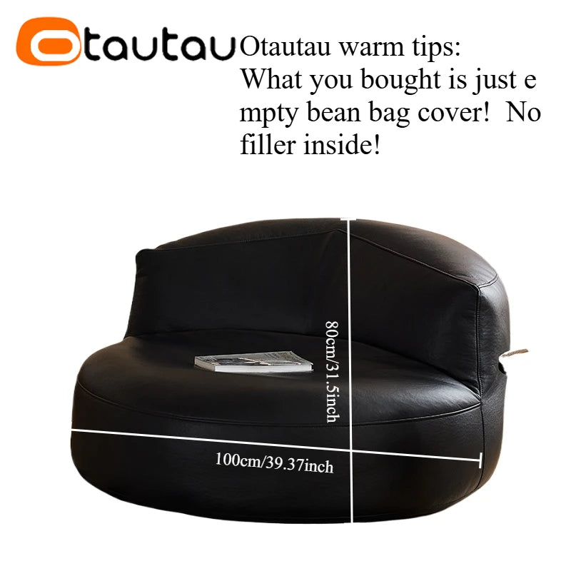 OTAUTAU Faux Leather Bean Bag Cover SF511【No Filler Inside! You Need To Buy Filler By Yourself !】
