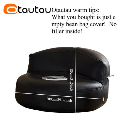 OTAUTAU Faux Leather Bean Bag Cover SF511【No Filler Inside! You Need To Buy Filler By Yourself !】