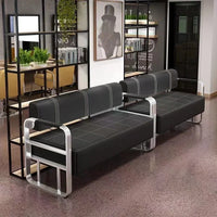 Waiting Area Furniture Gold Metal Frame Leather Double Seats Room Chaircheap And Fine