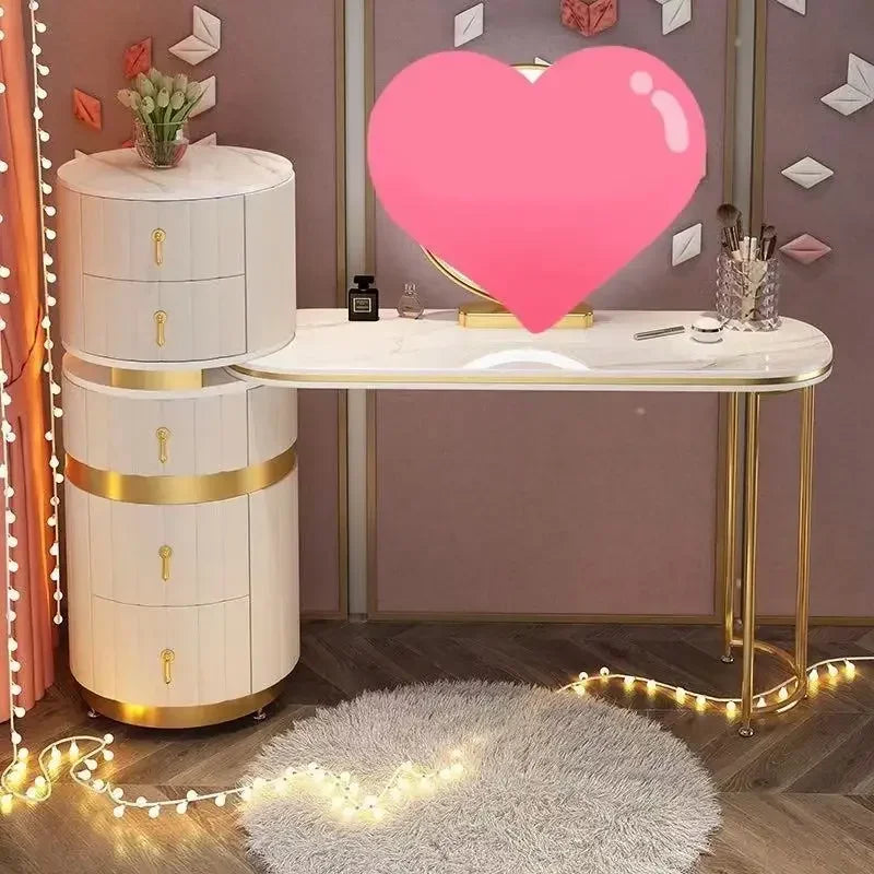 Bedroom Italian Light Luxury Dressing Table Wind Storage Cabinet One Small Apartment Makeup Dresser
