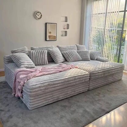 Light luxury lazy corduroy down cloud sofa wide sitting deep winter and summer removable and washable living room bedroom sofa
