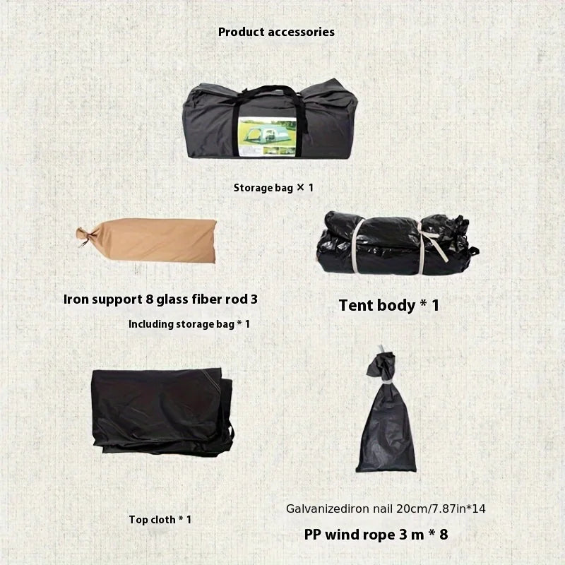 Mountainhiker Tent outdoor camping overnight two-bedroom portable thickened field awning camping equipment family gathering