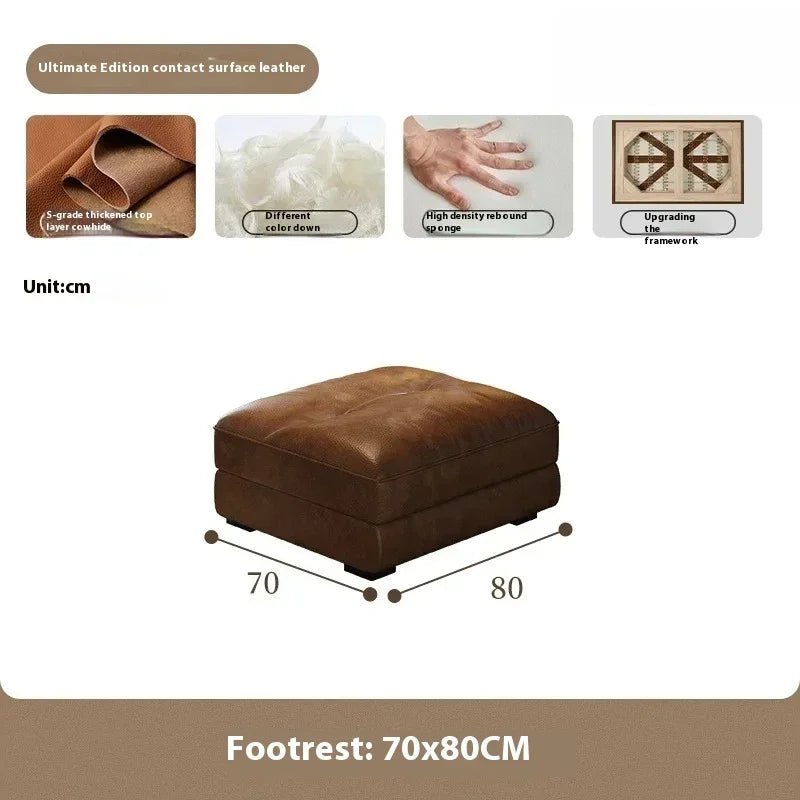 Minimalist Brown Sleep Sofa Faux Leather Designer Loveseat Lazy Sofa Couch Cloud Divano Da Soggiorno Living Room Furniture