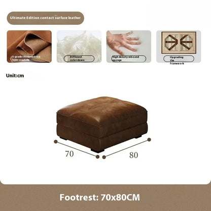Minimalist Brown Sleep Sofa Faux Leather Designer Loveseat Lazy Sofa Couch Cloud Divano Da Soggiorno Living Room Furniture