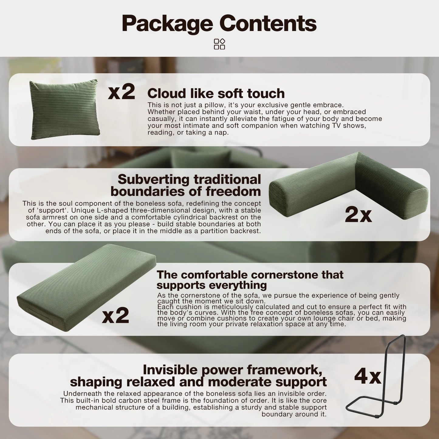 79" Convertible Sofa Bed with Fixed-Shape Frame, Modular Corduroy Sleeper Sofa, Folding Mattress Couch for Small Spaces