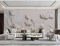 Custom Photo Wallpaper Modern Simple Art Lotus Flower Murals Living Room Bedroom TV Backdrop Wall Decor Luxury 3D Wall Papers