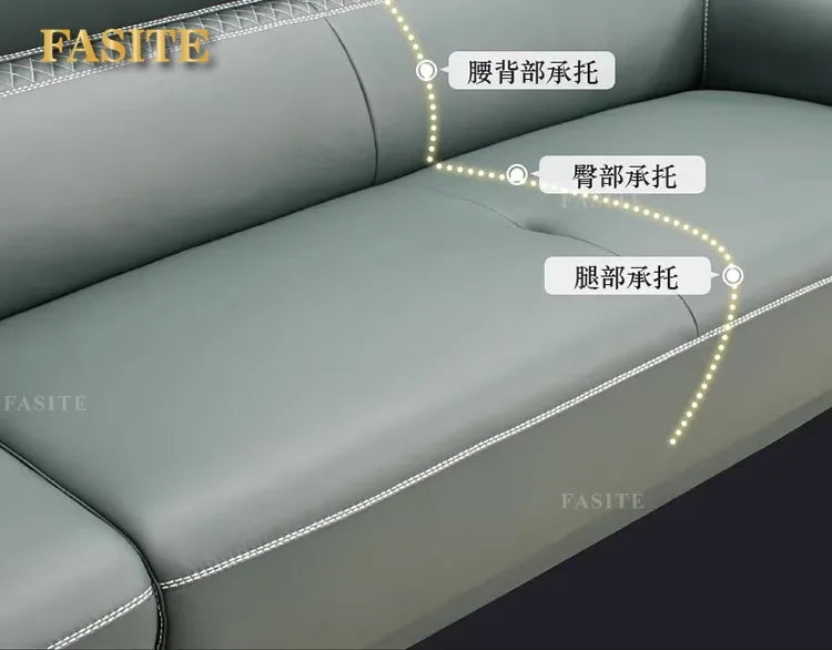 Modern simple ebony leather sofa new Chinese living room size apartment solid wood first layer cowhide new combination