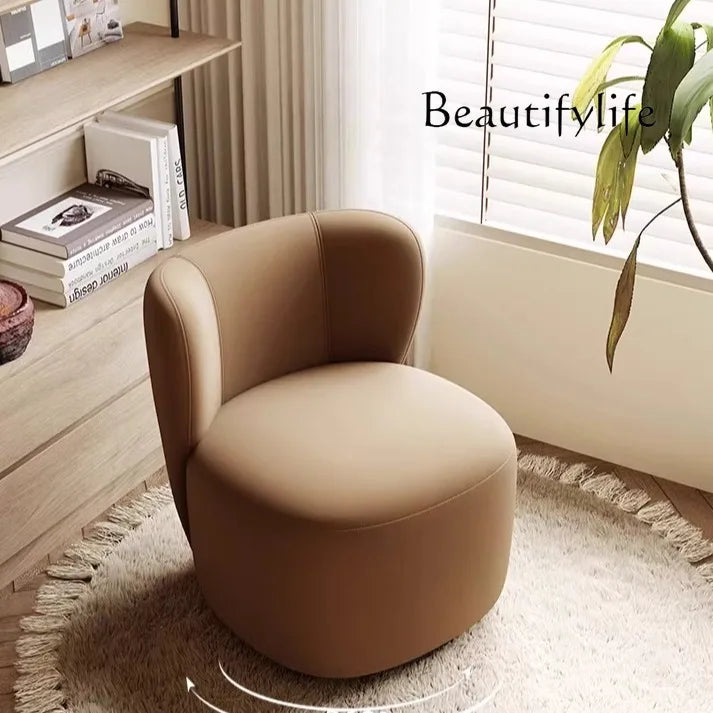 Nordic light luxury single balcony sofa simple leisure chair rotatable fabric bedroom dressing stool