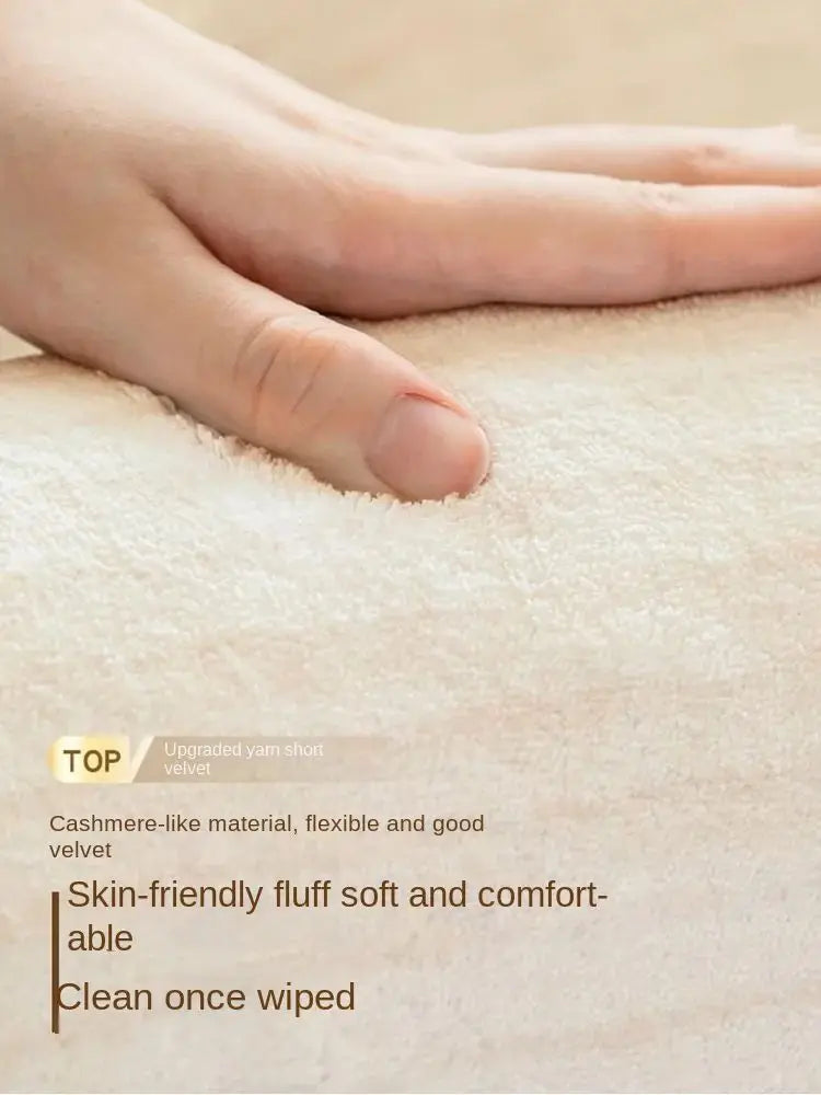 VIKAMA Light Luxury Cream Ins Style Soft Comfortable Absorbent Washed Quilt Living Room Bedroom Cloakroom Carpet Bedside Rug