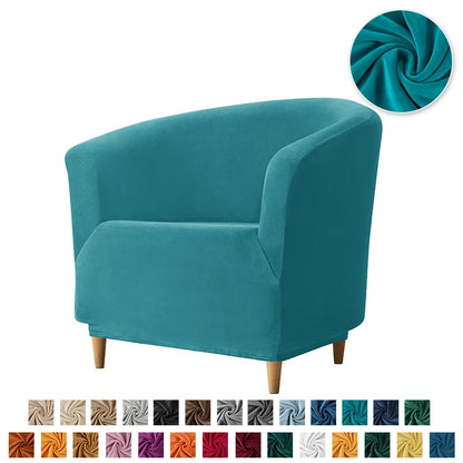 Velvet Tub Cover Chair Jacquard Single Seat Sofa Slipcover 1 Seate Living Room  Furniture Couch Washable Club Armchair Cover