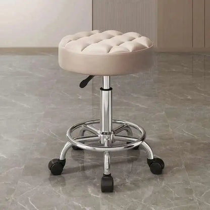 Barber Nail Salon Chair Swivel Wheels Rotating Salon Hair Stylist Barbershop Equipment Furniture Professional Rolling Silla