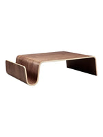 Living Room Simple Japanese N-shaped Curved Wood Tatami Solid Wood Coffee Table, Storage Large N-shaped Sofa Side Table