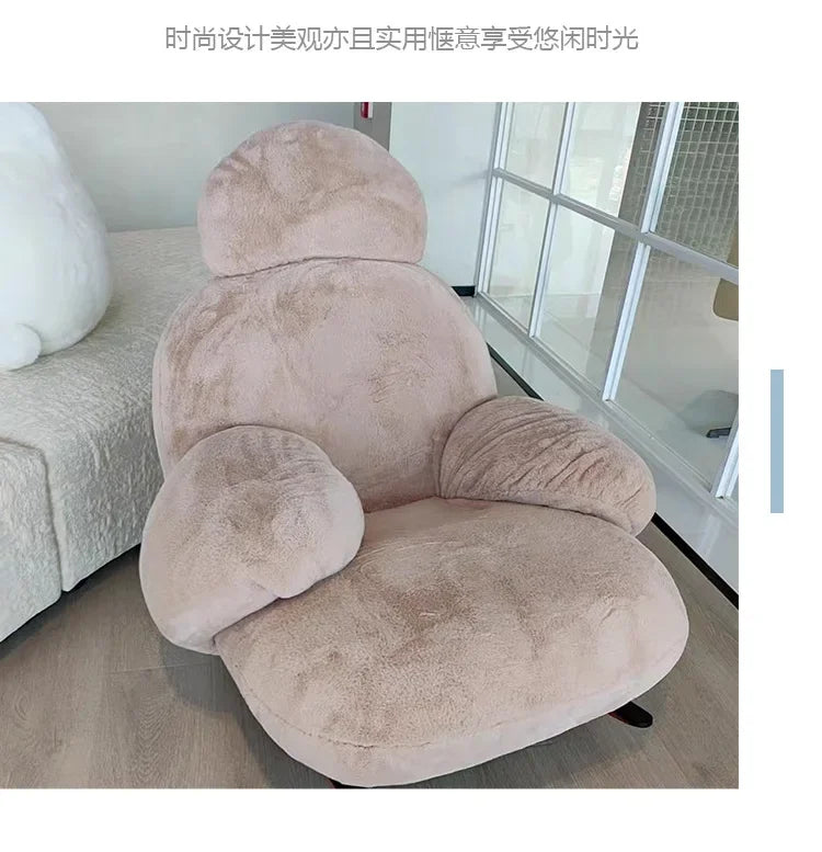 Balcony Living room Bedroom Designer Internet celebrity chair Solid wood tripod recliner