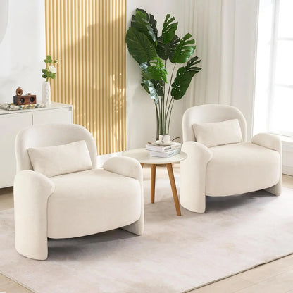 Oversized Accent Chair, Modern Linen Fabric Lounge Armchair for Living Room, Upholstered Comfy Reading Single Sofa, Customized
