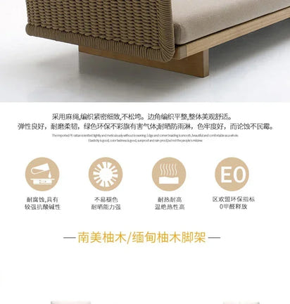 combination furniture Outdoor sofa, outdoor leisure terrace, patio, rattan sofa, teak villa, hotel, garden balcony