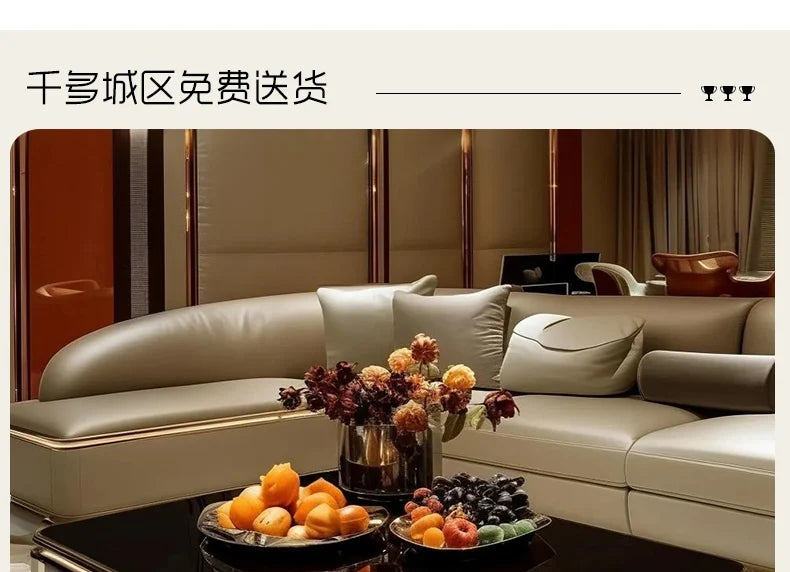 Light luxury large coffee table microcrystalline stone modern living room marble coffee table