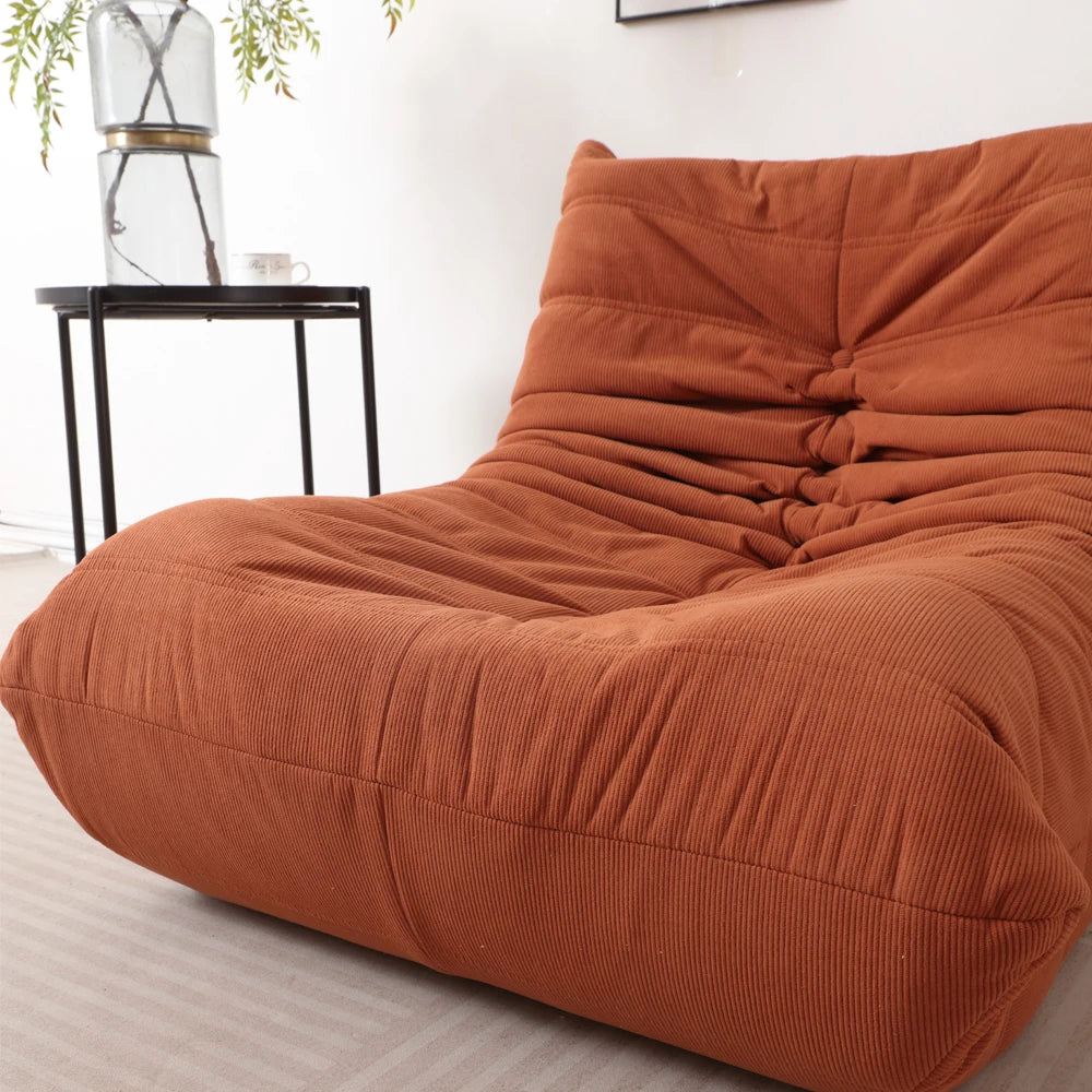 Lazy Sofa, Caterpillar Sofa | Classic Grey Sponge-Filled, Living Room Ready, No Electricity Needed