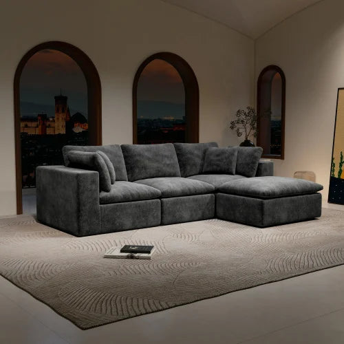 Modern Compression Sofa, Suitable for Living Room and Bedroom, Fabric Design, Sponge Filled