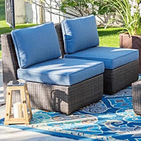 Outdoor Rattan Sofa Set - Leisure Corner Chairs for Garden and Patio - American Country Style Furniture