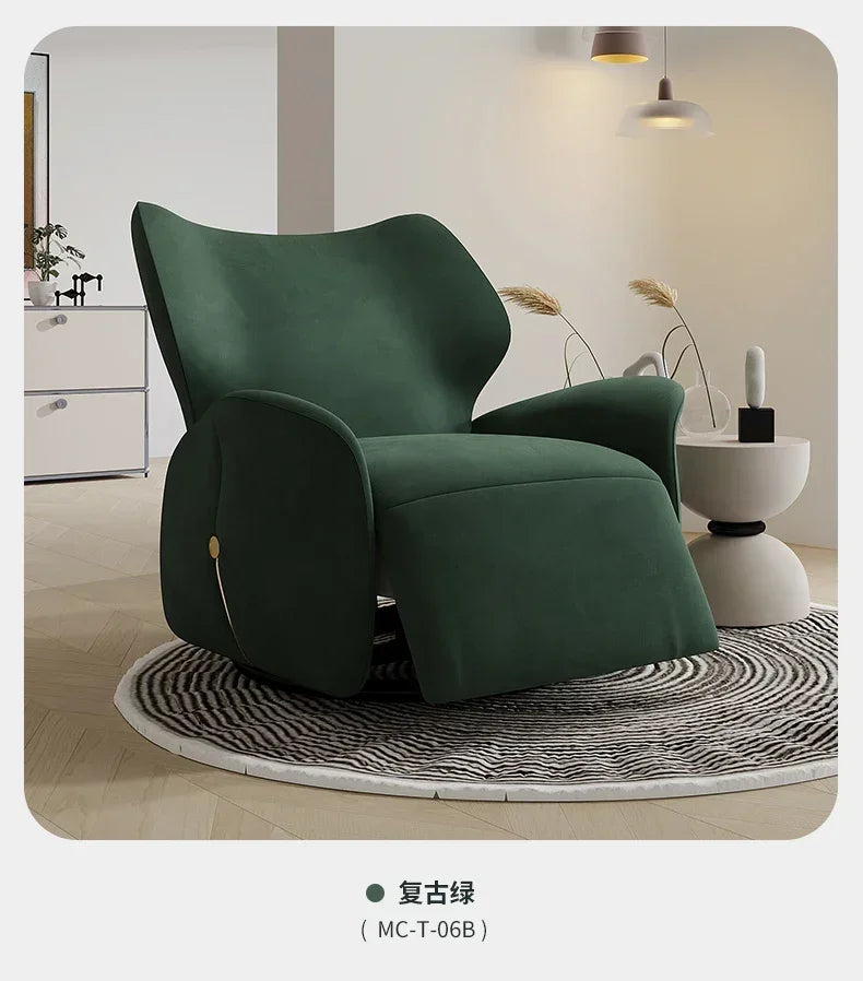 Single-Seat Sofa Stoel Stof Vrijetijdsstoel Woonkamer Licht Luxe Designer Elektrische Functionele Fauteuil