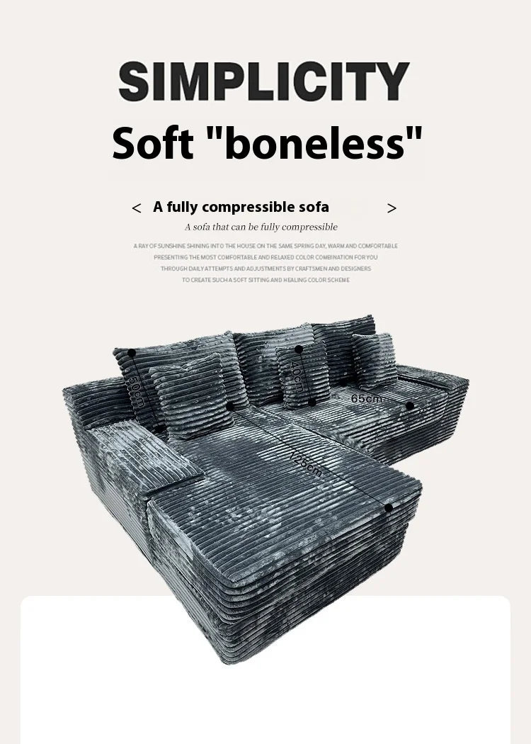 Living Room Nordic Compressed Sofa Minimalist Recliner Apartment Cinema Compressed Sofa Design Elegant Bank Home Furnitures