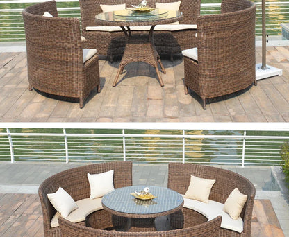 Outdoor rattan chair three-piece balcony leisure rattan table and chair creative rattan chair combination courtyard garden