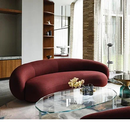 Whole house furniture Nordic Light Luxury Minimalist Cashew Sofa Designer Curved Living Room Fabric Craft Sofa Combination