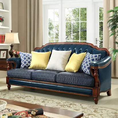 American sofa apartment small apartment living room American solid wood