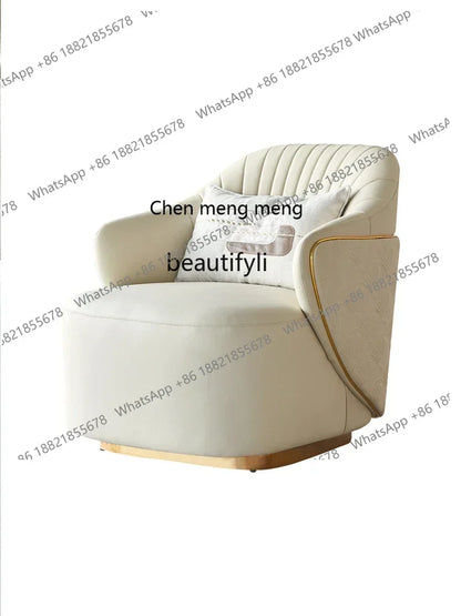 Light luxury single sofa chair hotel clubhouse cafe leisure chair rotating negotiation office chair