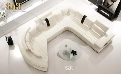 New Arrival Modern Living Room Leather Sofa, Lounge Chair, Living Room Designer Combination Sofa, U-shaped Sofa, Luxury Leather