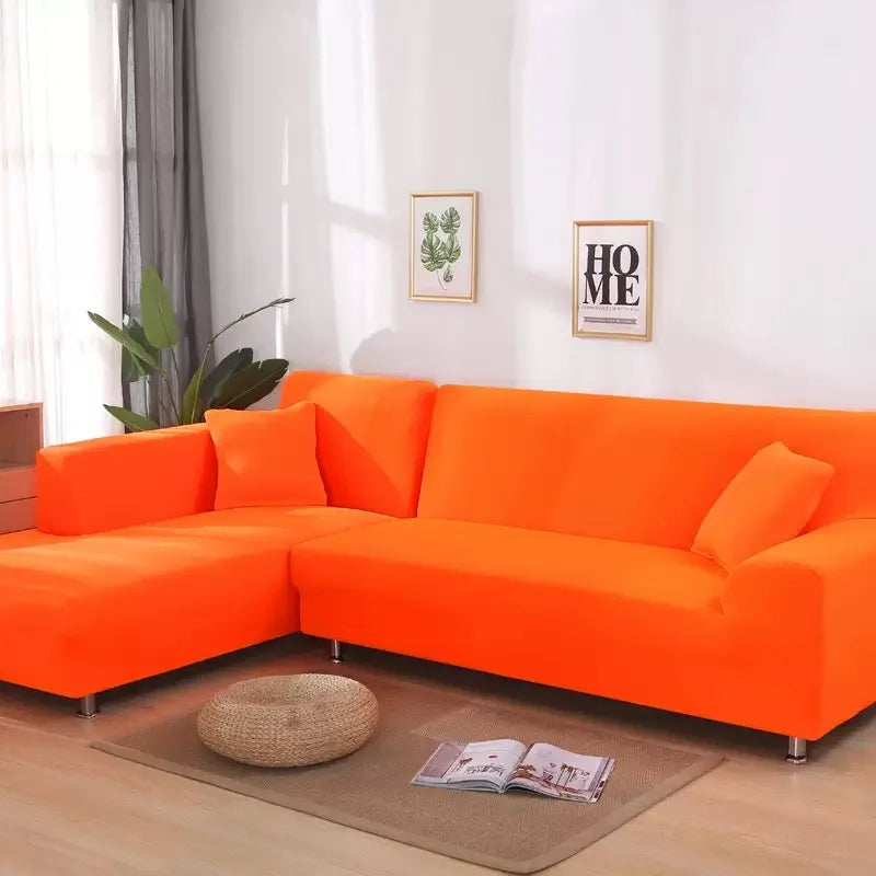 Elastic Solid Color Sofa Cover for Living Room All-inclusive Spandex Couch Cover Sectional Furniture Slipcover 1/2/3/4 Seater