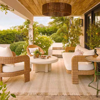 Outdoor courtyard garden, leisure rattan sofa, rattan chair combination, outdoor balcony, waterproof and sunscreen furniture