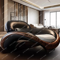 Living room leather ingot chair Italian minimalist villa large flat floor light luxury villa new Chinese modern single sofa