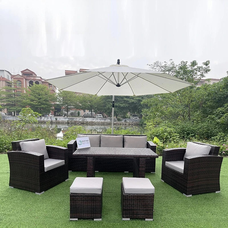Garden outdoor beach rattan weaving leisure sofa chair outdoor furniture outdoor three-person rattan chair sofa