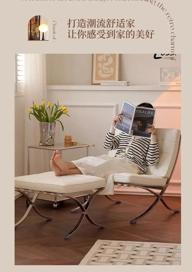 Barcelona single sofa chair living room bedroom designer lazy lounge chair network red small sofa chairs
